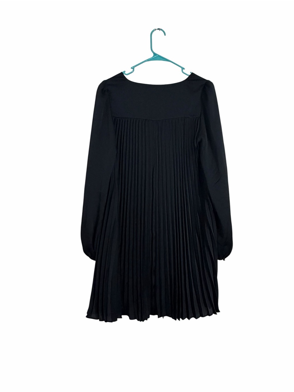Sézane Selita Dress Black Pleated Long Sleeve Mini Dress Women’s Size 40 Large - Picture 5 of 9
